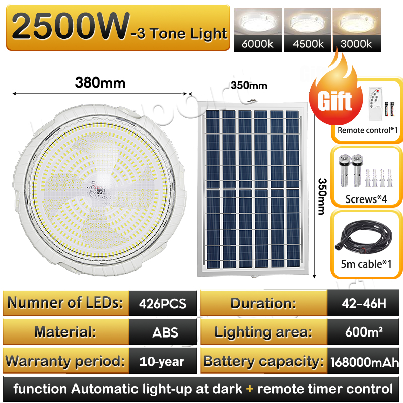 Ceiling Lamp Solar Ceiling Light High bright LED Flood Light 1600W Outdoor Spotlight Pendant Light Solar Bulb with Remote Control LED solar ceiling light bedroom corridor living room aisle balcony light home waterproof light