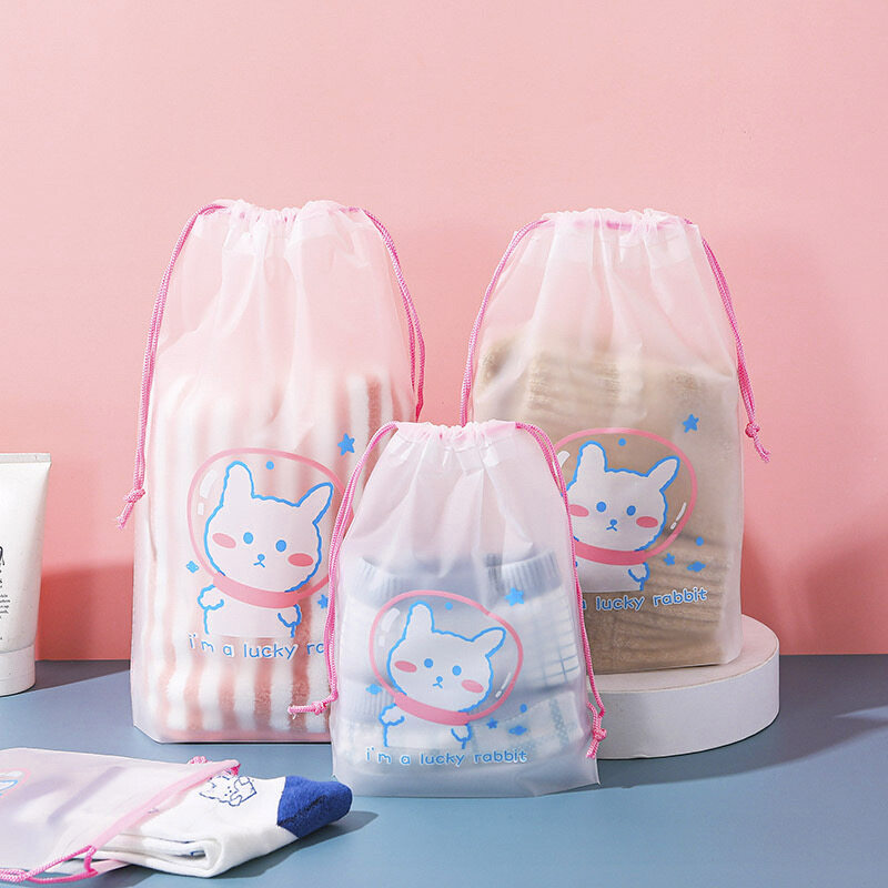 Storage Bag Drawstring Bag Transparent Bag Waterproof Plastic Bag Gift 防水收纳袋