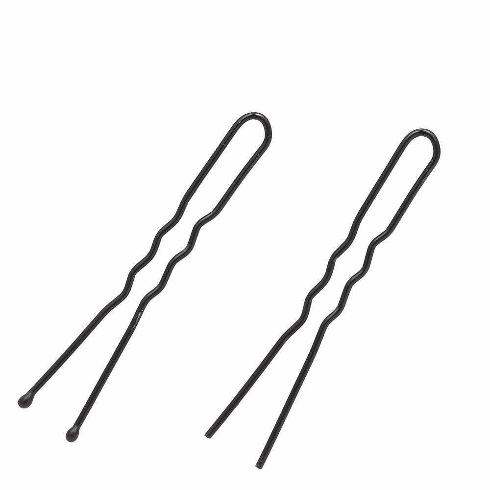 100 Pcs Black Hair Clips Hair Waved U-shaped Bobby Pin Barrette Salon Grip Clip DIY Pan Head Hair Accessories (S)