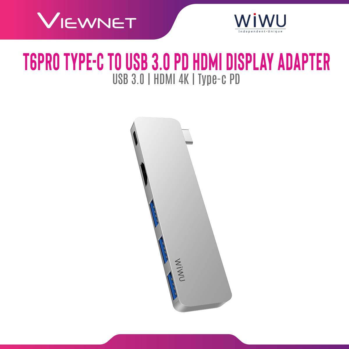 Wiwu T6PRO Type-c to Usb 3.0 PD Hdmi Display Adapter