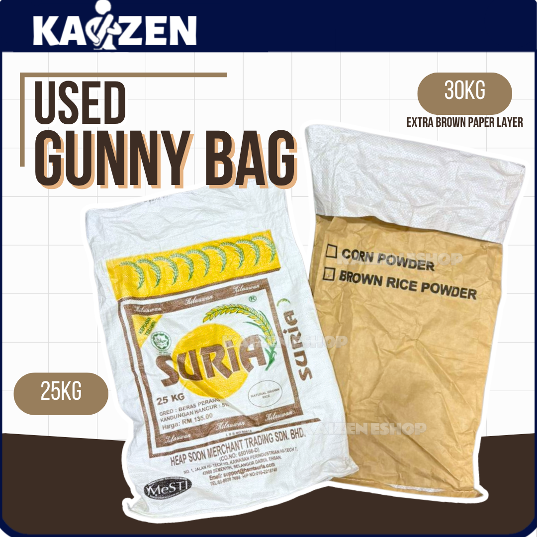 [1 PC] USED Big Recycle Gunny Bag PP Woven Gunny Bag Sack Beg Guni Sampah Kosong Terpakai Besar Sugar Bag
