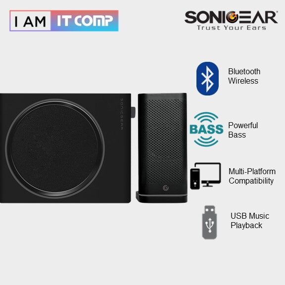 SonicGear Space 5 2.1 Hi-Fi Bluetooth Speaker with Pure Rich Sound | FM Radio | Aux-In | USB Playback