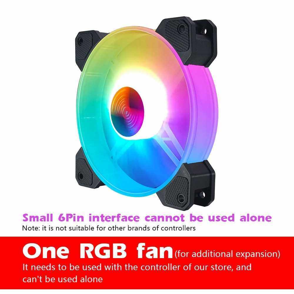 RGB Crate Fan 120mm Desktop Computer Cooling Fan Illusion Discoloration Solar Eclipse Silence Fan Color Computer Crate Cooler RGB Fan (1)