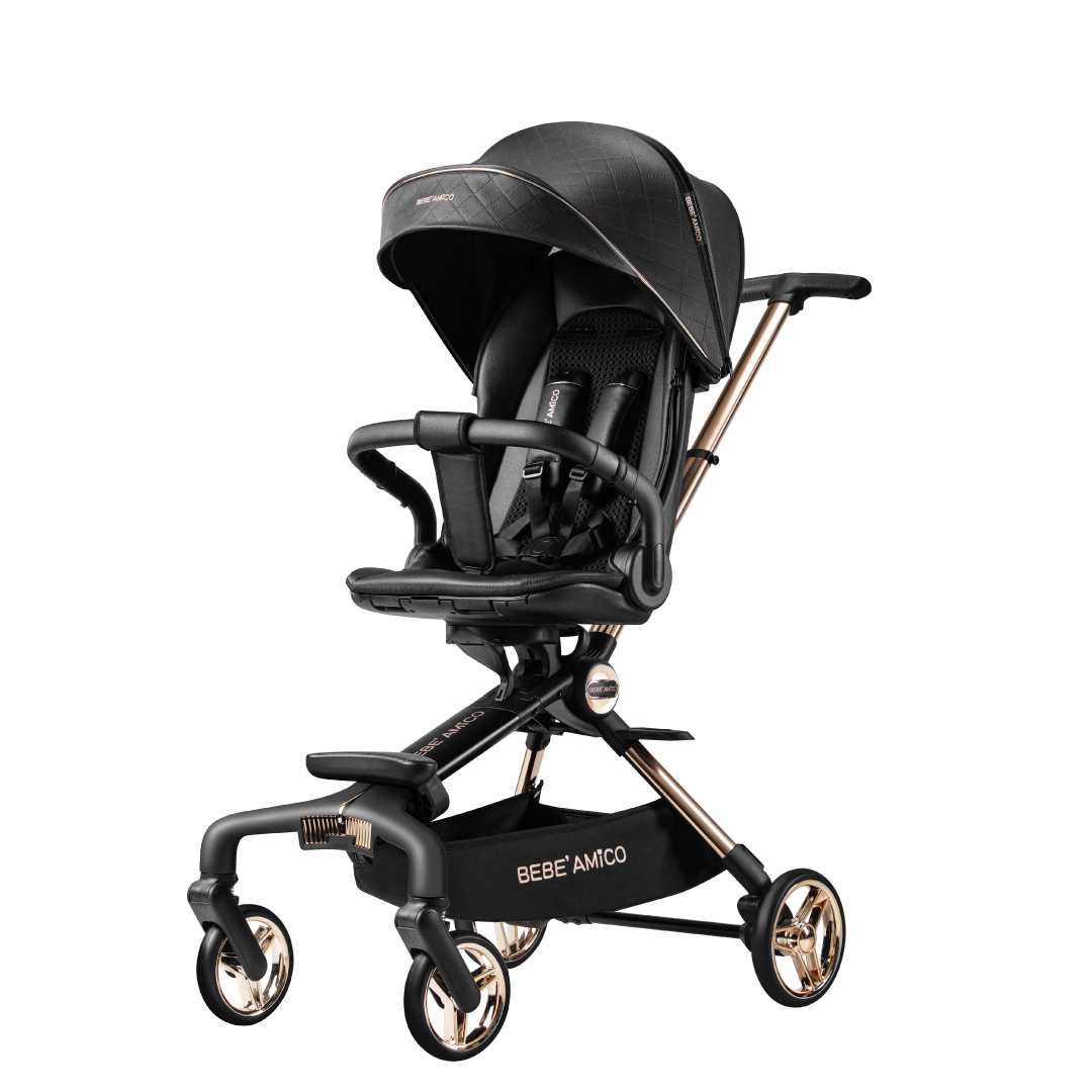 Bebe Amico X7 Two Ways Facing Newborn Baby Stroller | Hadap Depan Belakang Kerusi Penolak | 360 Rotation Seat