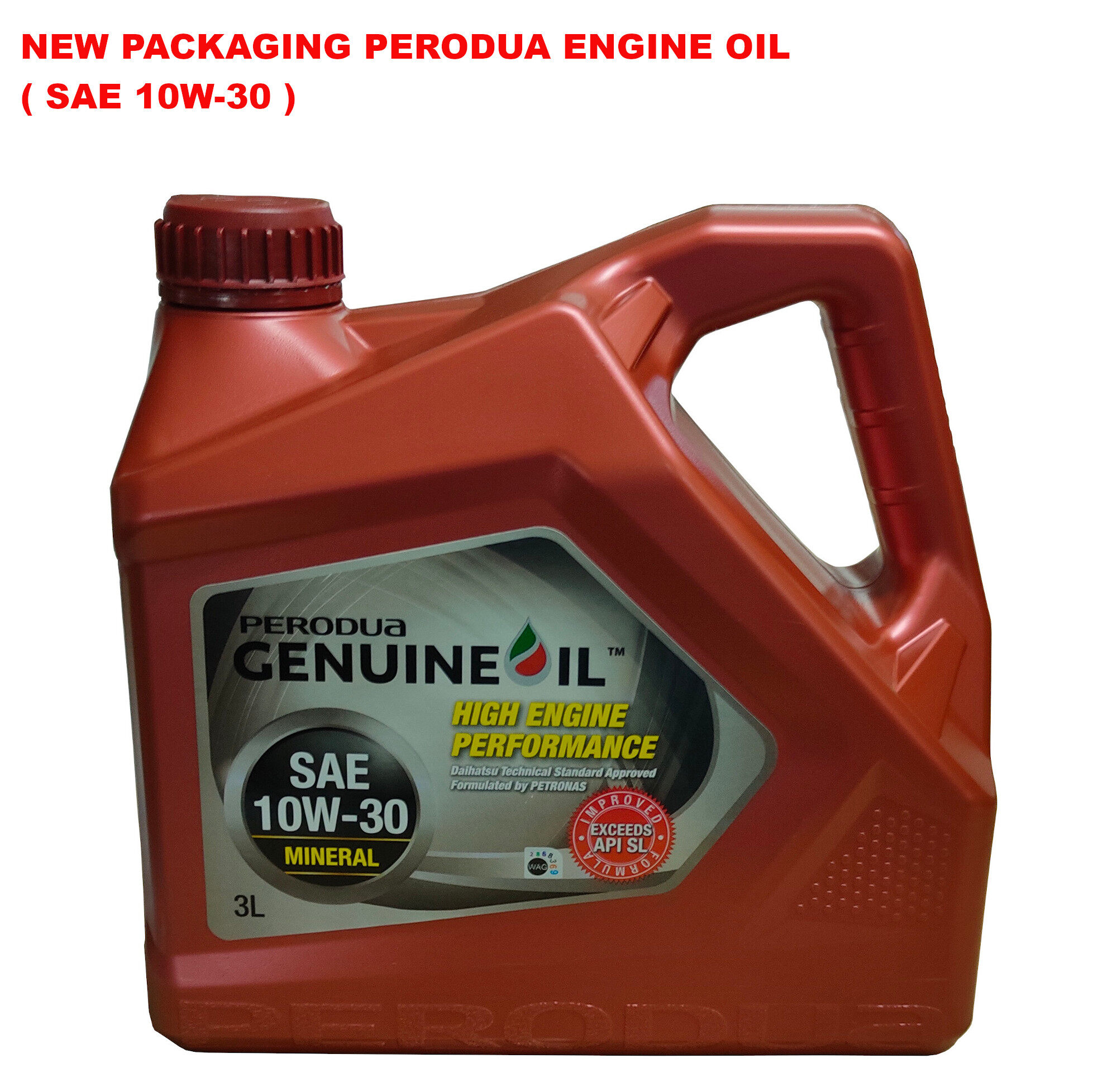(ORIGINAL) PERODUA SAE 10W30 Mineral Engine Oil (3L) P70011007