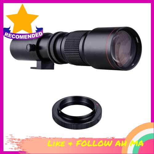 BEST SELLER 500mm F/8.0-32 Multi Coated Super Telephoto Lens Manual Zoom + T-Mount to F-Mount Adapter Ring Kit Replacement for Nikon D3300 D3400 D3500 D5300 D5500 D5600 D610 D700 D7000 D7100 D7200 D750 D7500 D760 D800 D810 D850 Cameras (Standard)