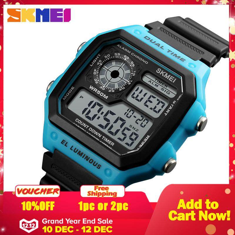 SKMEI New Men Sports Watches Digital Outdoor Watch LED Electronic Countdown Waterproof Wristwatches Men Clock 1299