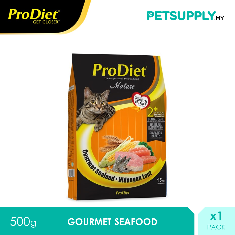 ProDiet 500g Gourmet Seafood Dry Cat Food X 1 Pack [PETSUPPLY.MY]