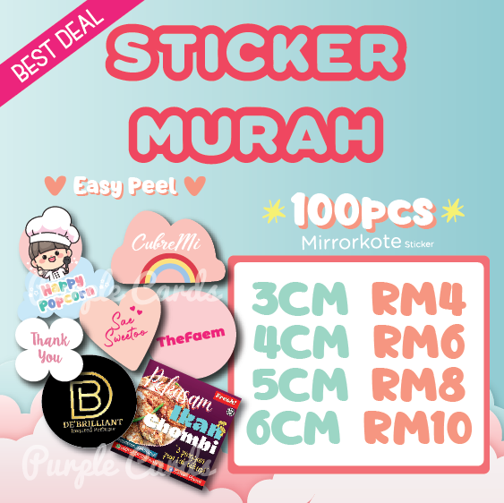 Sticker Printing / Label Print / Die Cut Shape Sticker / Kertas Pelekat / Kiss Cut Sticker / Sticker Murah