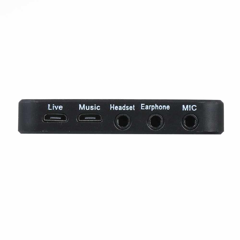 V6 Live Sound Card with Audio Cable USB Cable BT Accompaniment Sound Effects Universal for Phone Computer (Standard)