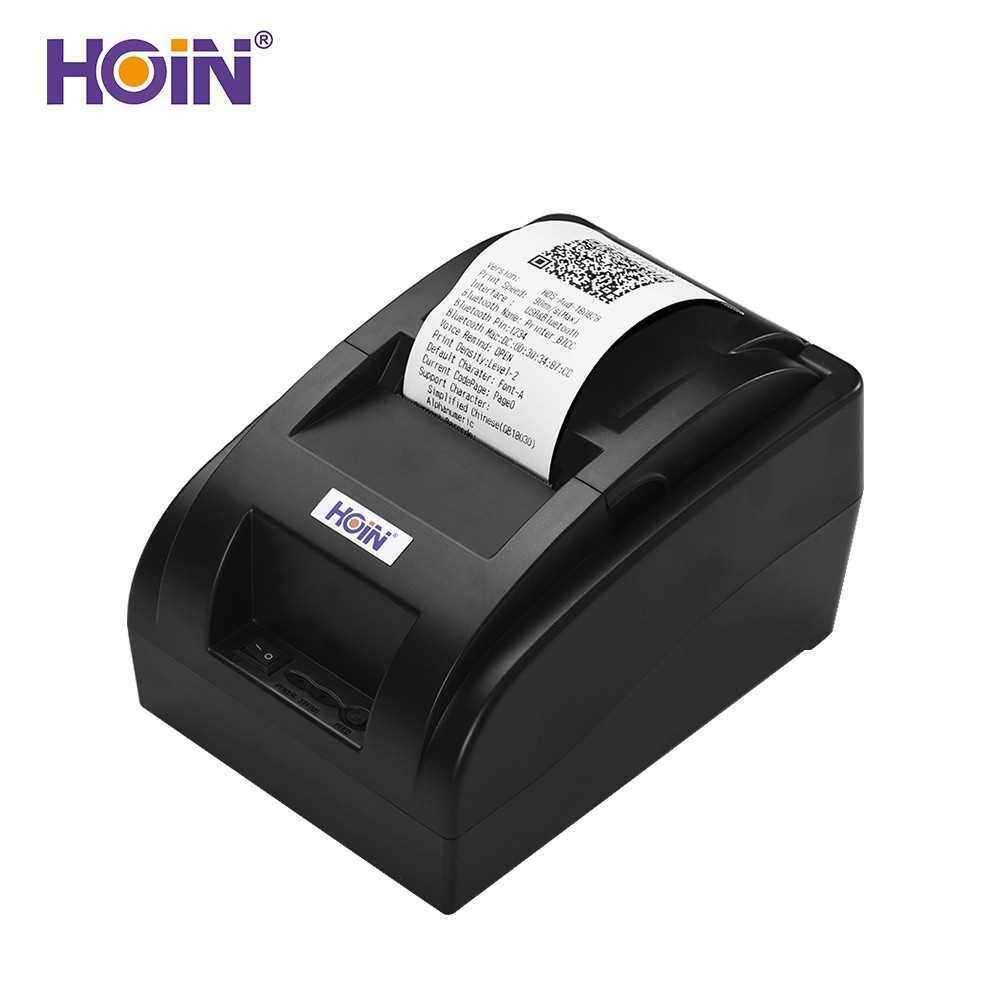HOIN Small Portable USB 58mm Thermal Receipt Printer Voice Broadcast Bill Ticket Printing Compatible with ESC/POS for Windows/Linux/Android Systems for Supermarket Store Business (Black)