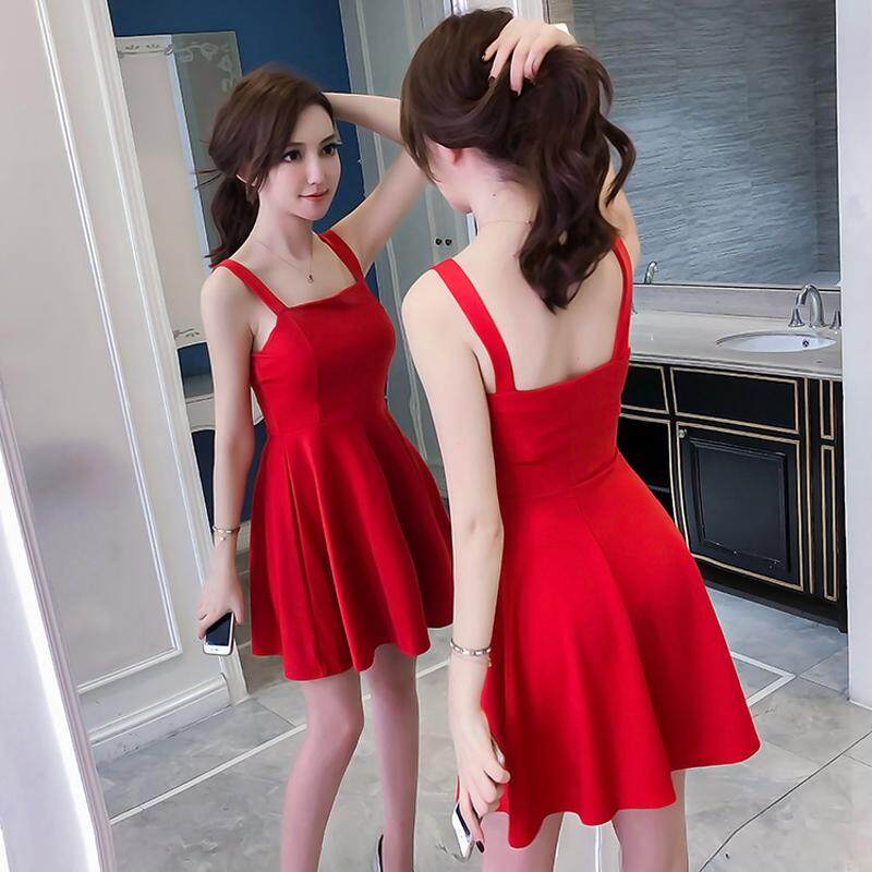 red korean dress