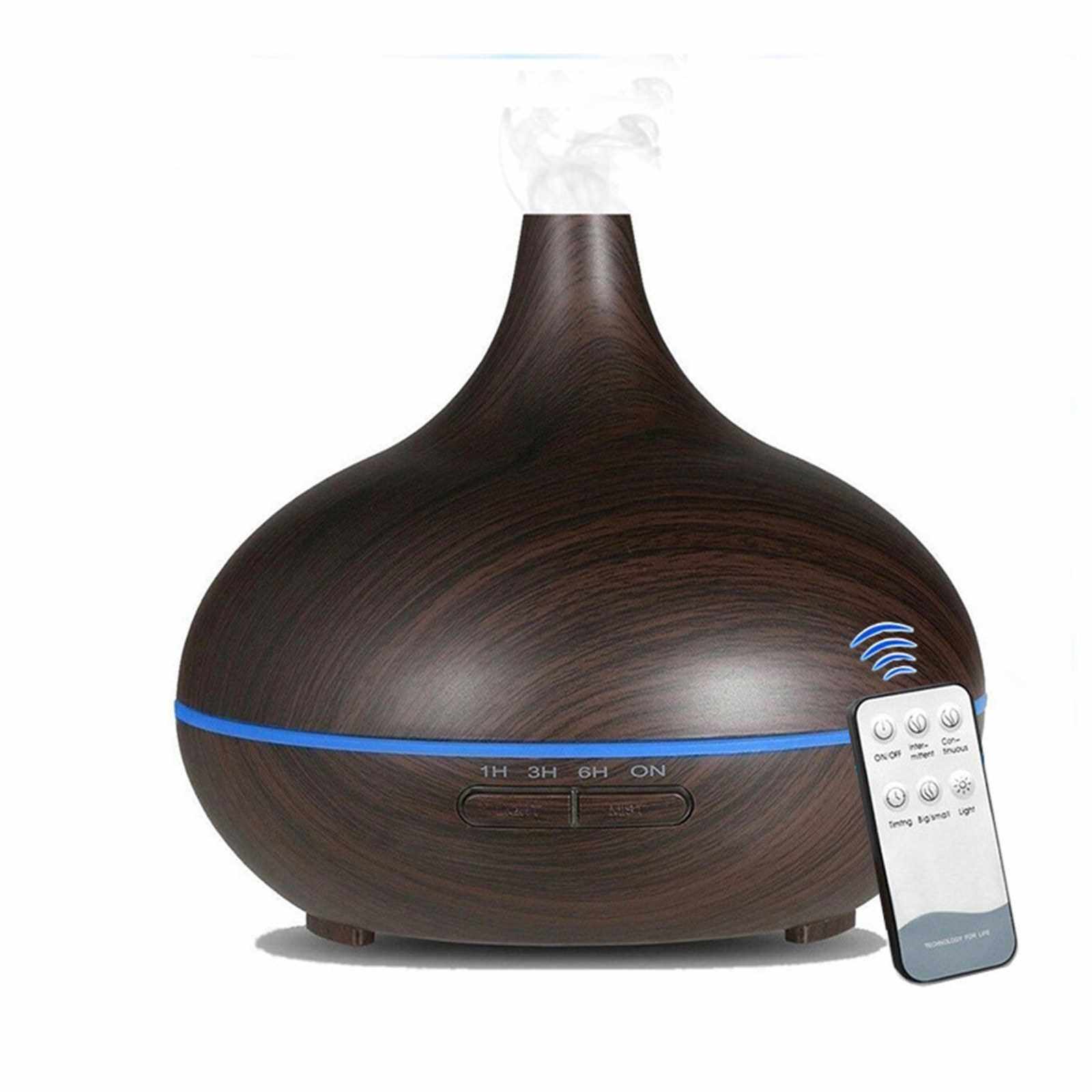 550mL Essential Oil Diffuser Mist Humidifier Diffuser Colorful Night Light Quiet Auto-Shut Off Humidifier with Remote Control Cool Desktop Humidifier for Home Office Bedroom (Khaki)