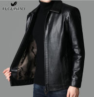 FUGUINIAO Men PU Leather Business Jackets Fashion Coats Formal Leather coats M-3XL