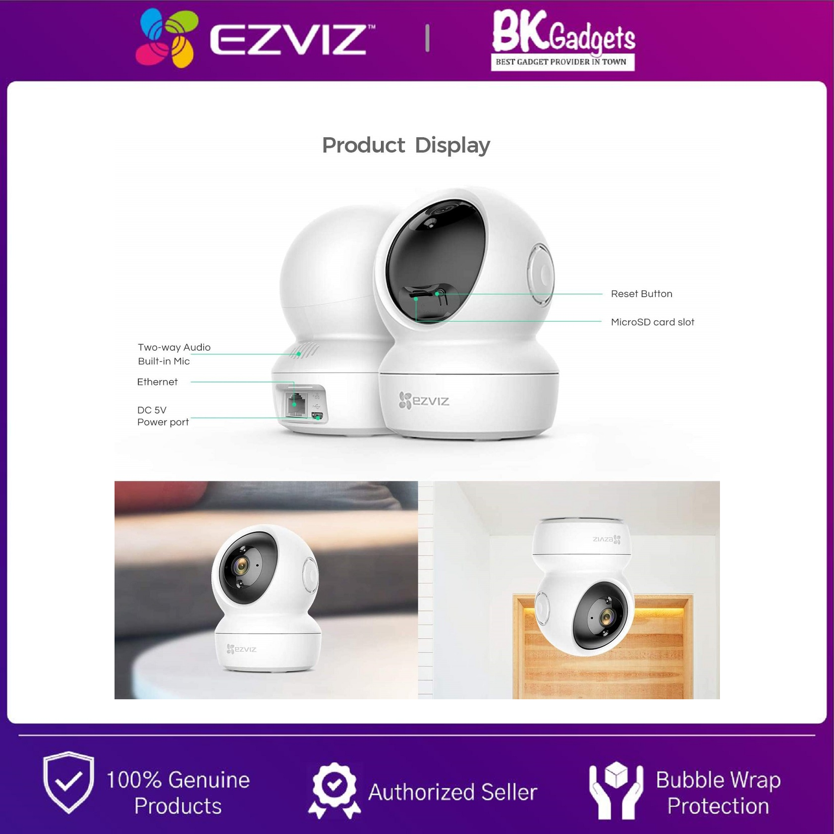 EZVIZ C6N [ 2MP / 1080P ] Full HD Resolution Pan & Tilt Wireless Security IP Camera CCTV