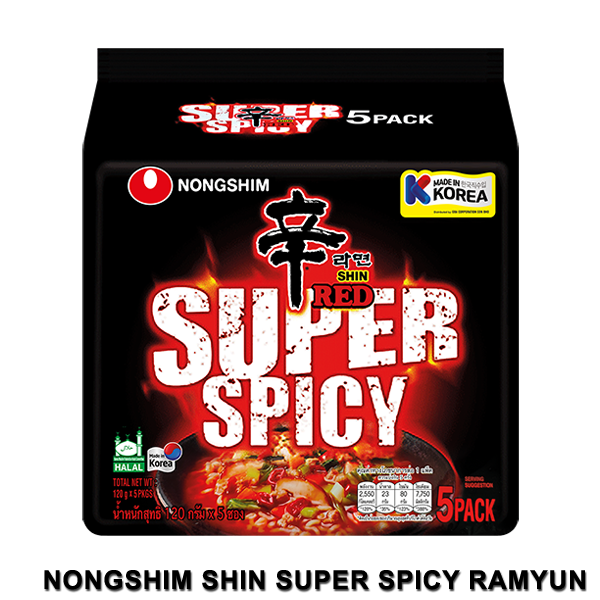 NongShim Shin Red (Super Spicy) Ramyun (120g x 5s) | Super Spicy Shin Ramen