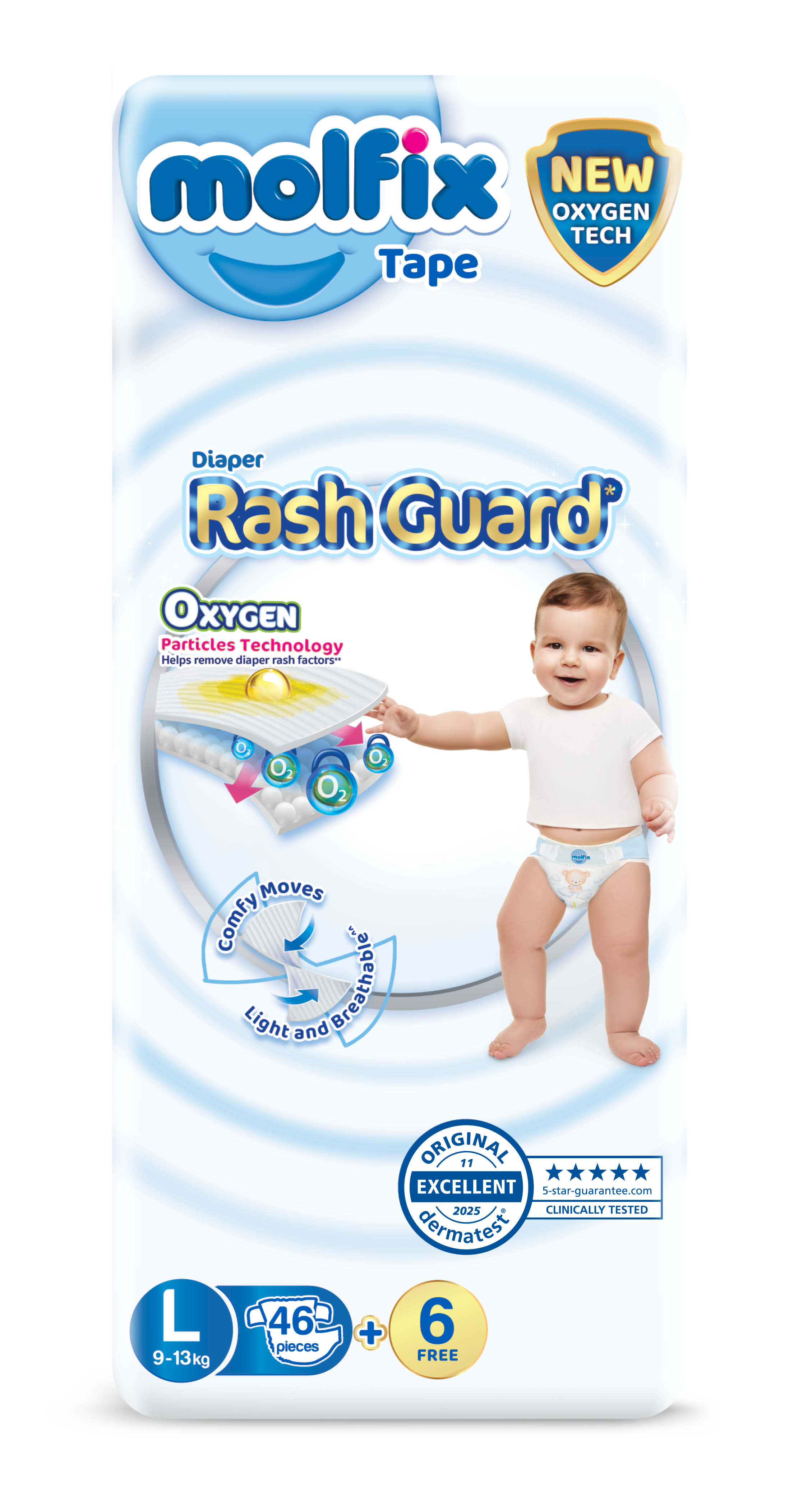 Molfix Rash Guard Tape (NB54/S72/M54/L52/XL44) (4 Packs) (Pre-Order 10 Days)