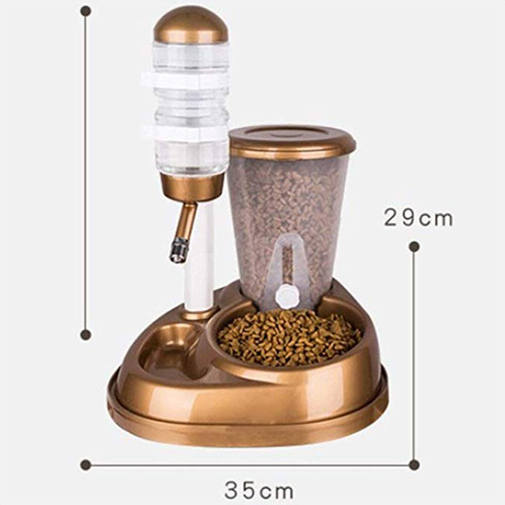 Automatic Feeder with Large Capacity Water Fountain Bottle for Pet Cat Dog