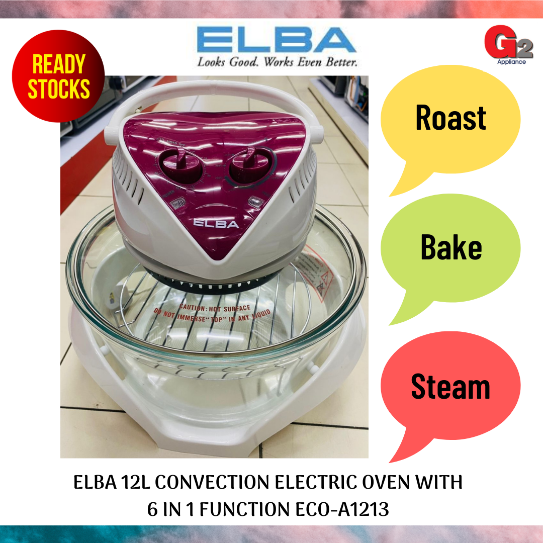ELBA 12L CONVECTION ELECTRIC OVEN WITH 6 IN 1 FUNCTION ECO-A1213 - ORIGINAL WARRANTY ELBA MALAYSIA