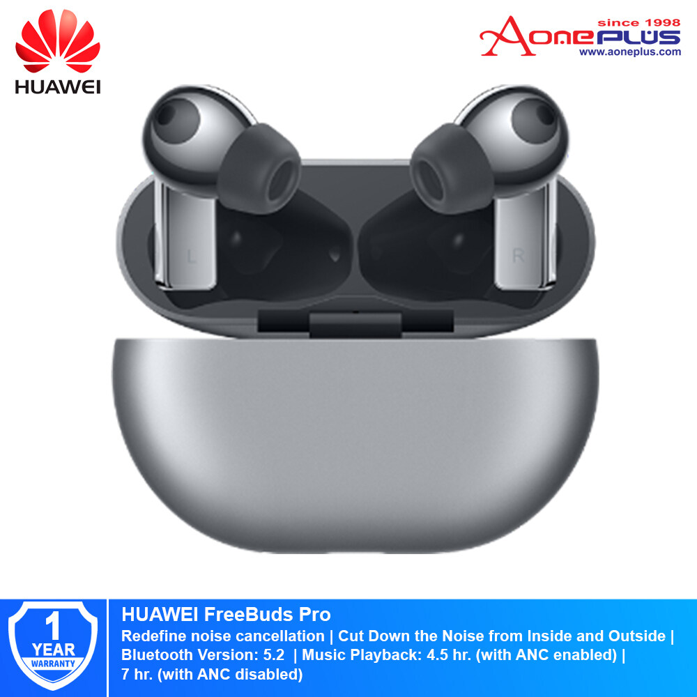 HUAWEI Freebuds Pro Active Noise Cancellation Earbuds Bluetooth 5.2 Headset 3-mic System - Silver Frost/ Ceramic White/ Carbon Black