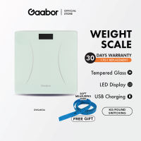 Gaabor Electronic Weight Scale Large LED HD Display Tempered Glass Black GWS-M01A