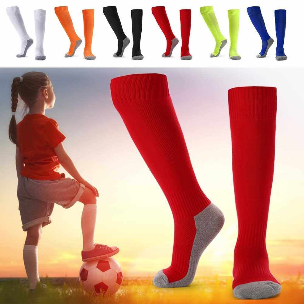 Kid's Breathable Football Socks High Tube Socks Over Knee Sports Socks for 8-14 Boys Girls (Black)