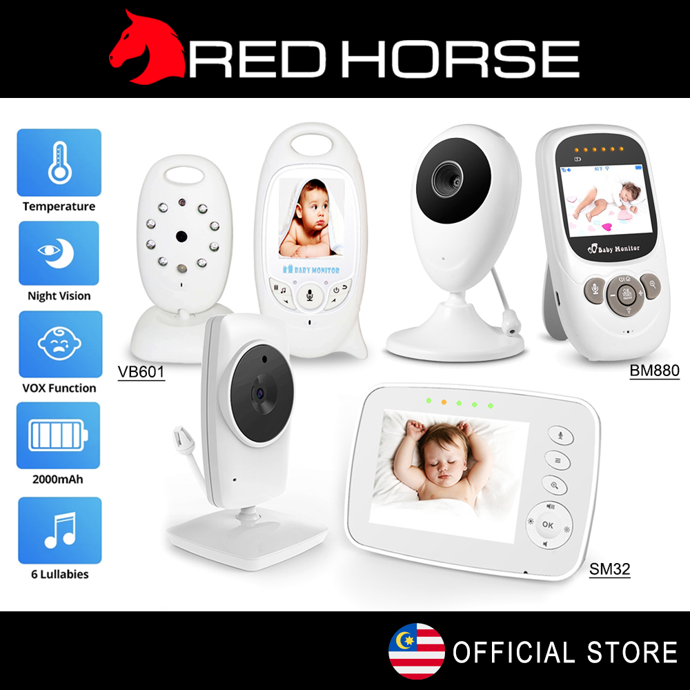 RED HORSE Wireless Baby Monitor VB601 BM880 SM32 Video Audio Baby Monitor Camera 2.4GHz Night Vision CCTV Camera Baby Cam