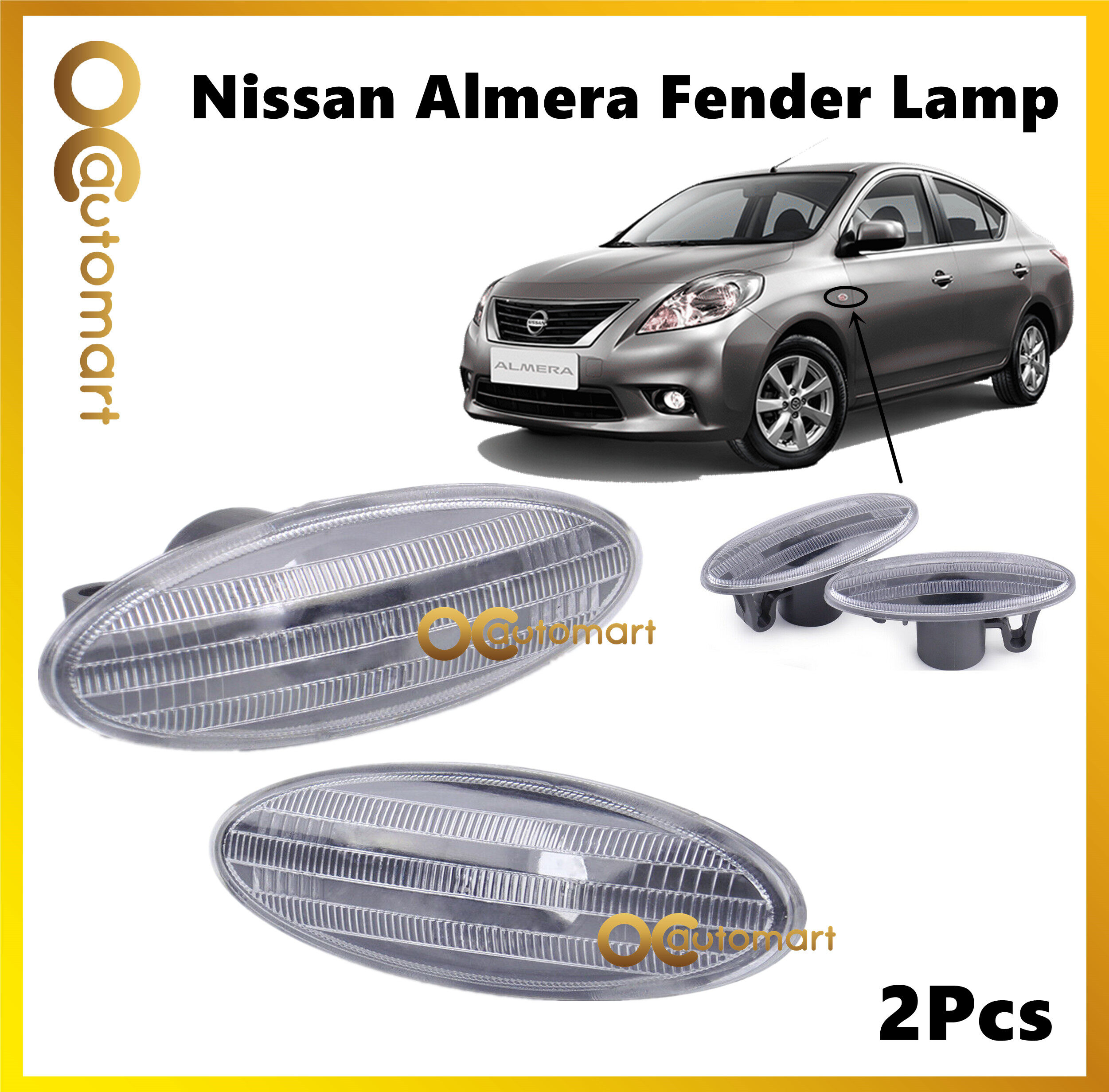 ( 1 Set ) Nissan Almera 2012 Fender Lamp Signal Light With Bulb