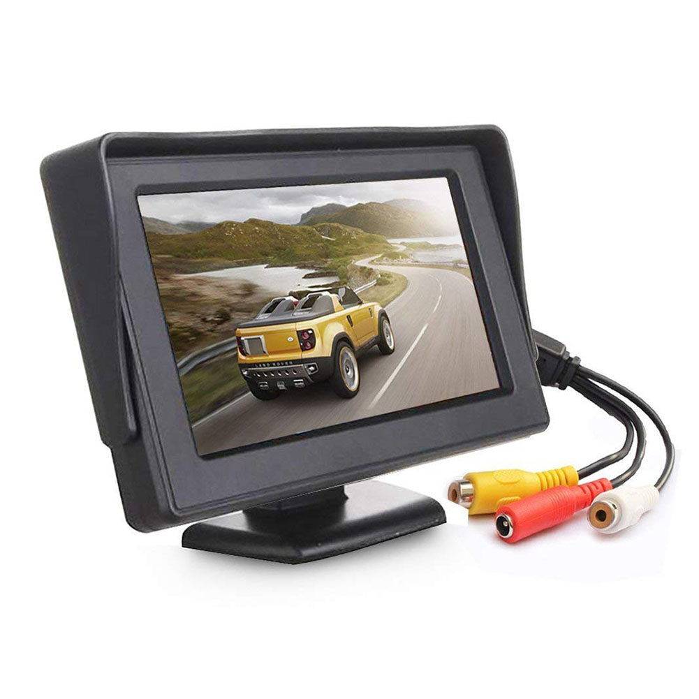 4.3 Inch TFT LCD Monitor Car Rearview Full Color Display 2-channels Video Inputs Visual Reversing for Car VCD/DVD/GPS/Camera