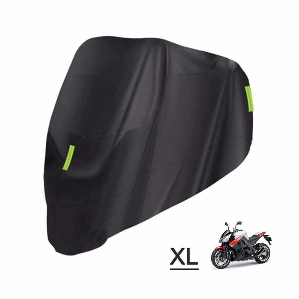 Universal Motorcycle Cover All Season Waterproof Outdoor Protection Against Dust, Debris, Rain and Weather(M-XXXXL) 210D Oxford cloth Replacement for Honda, Suzuki, Kawasaki, Yamaha, BMW (Black)