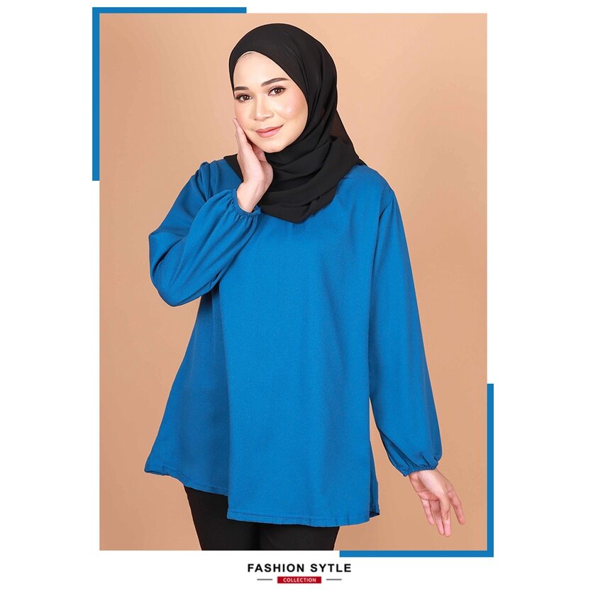 Safiah Fashion Blouse Long Sleeve Premium Moss Crepe Hot Item