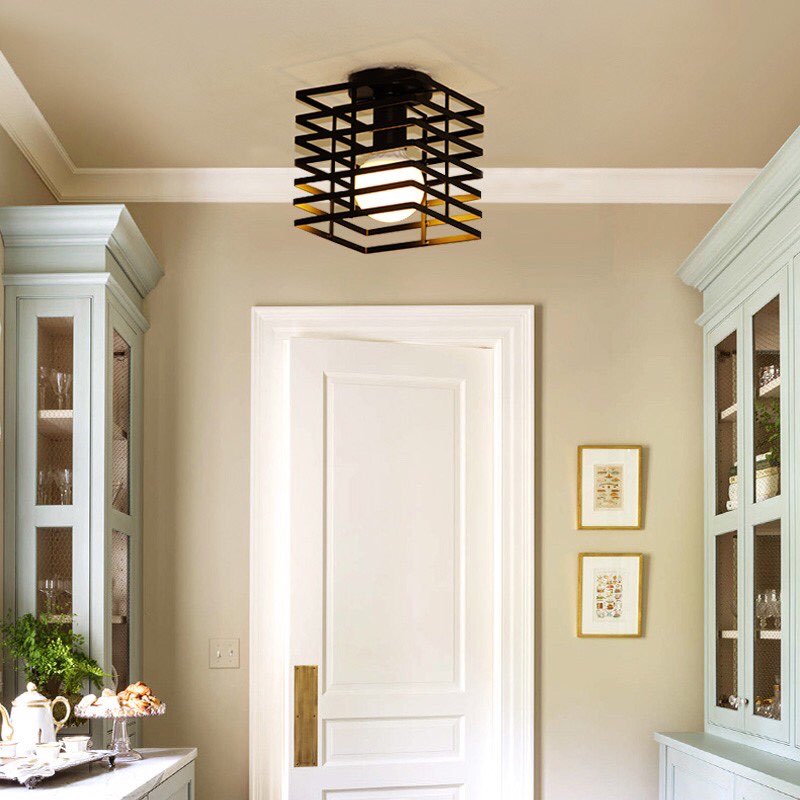Modern Design Pendant Lights / Dining Lamps / Lampu Gantung Siling / Ceiling Pendant Light / Ceiling Lamp / Lighting E27/ Pendant Light Metal Black Cage Loft Hanging Lamp for Restaurant Kitchen Living Room Kitchen Drop Light Indoor Lighting