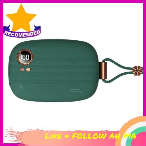 BEST SELLER Mini 10000mAh Electric Hand Warmer P-ower B-ank 2 Adjustable Heating Levels/ Screen Display/ Auto Shut-down & Overcharge P-rotection Portable for Home Daily Outdoors Use Present Gift (Green)