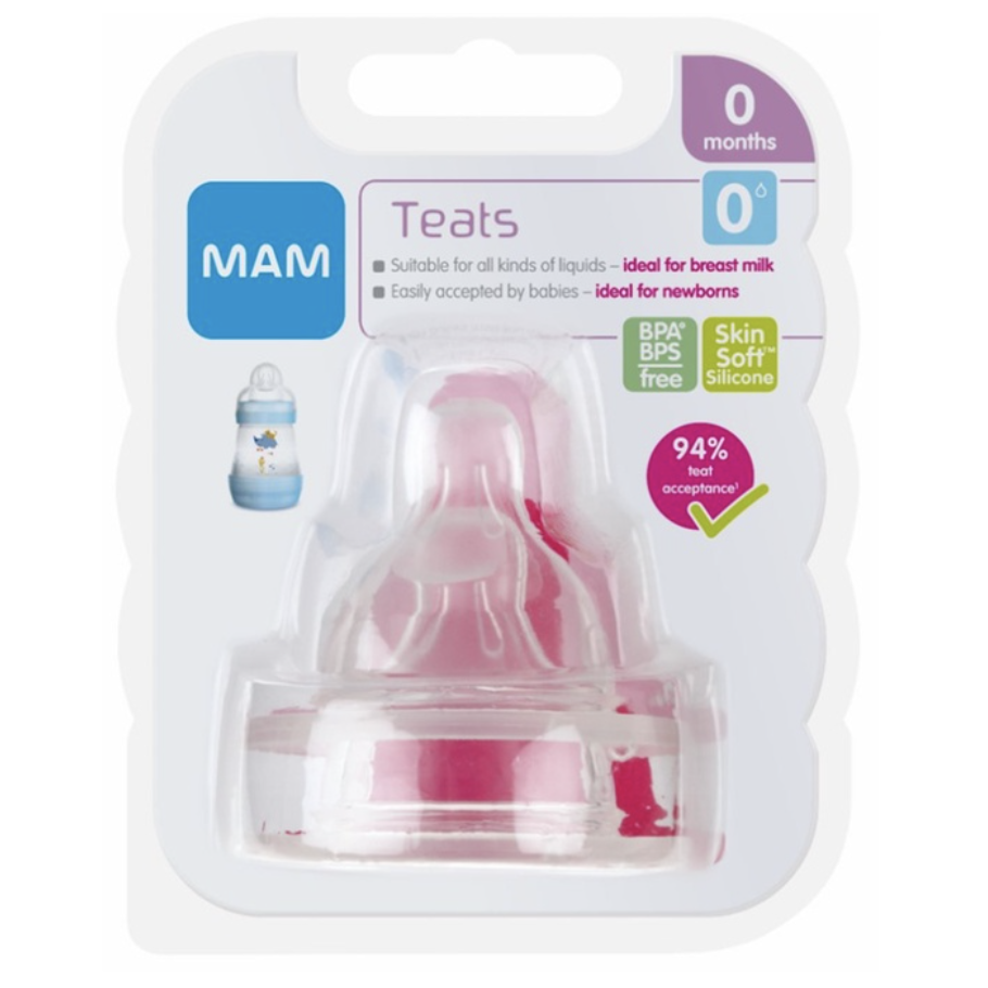 MAM Teat Teats - Size 0/1/2/3/Spill-Free/X Anti-Colic Valves (2pcs)