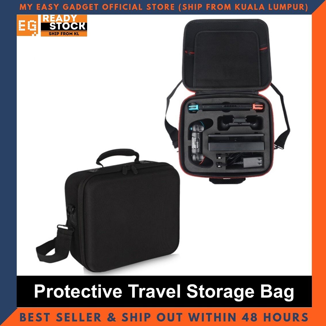 Nintendo Switch OLED / Switch V2 Hard Shell Carrying Case EVA Protective Travel Case Storage Bag Console & Docking