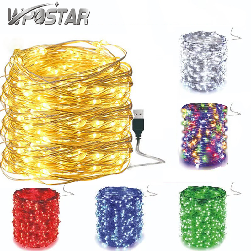 USB LED String Light 1M 3M 5M 10M Fairy Christmas Lights Copper Wire Wedding Garland Lights for Christmas Holiday Party Decoration