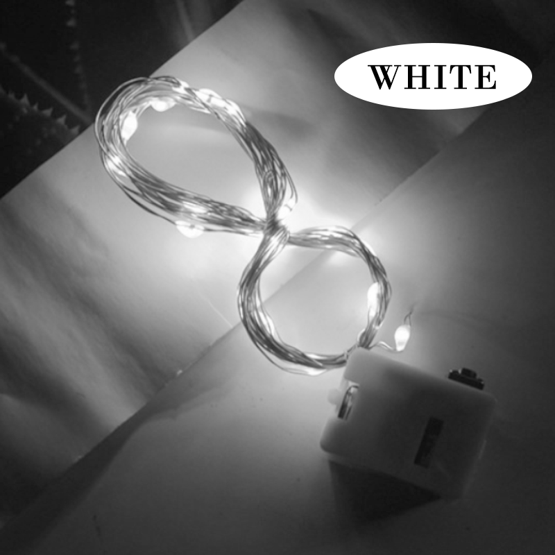 1M 2M 3M String Fairy Light 3 LED Modes Light Copper Wire Battery Operated Indoor Outdoor Saving Power Decoration