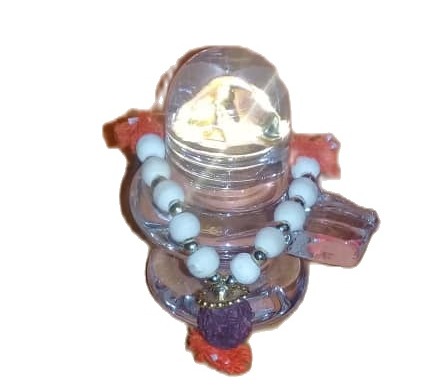 Artifical Crystal Lingam Statue