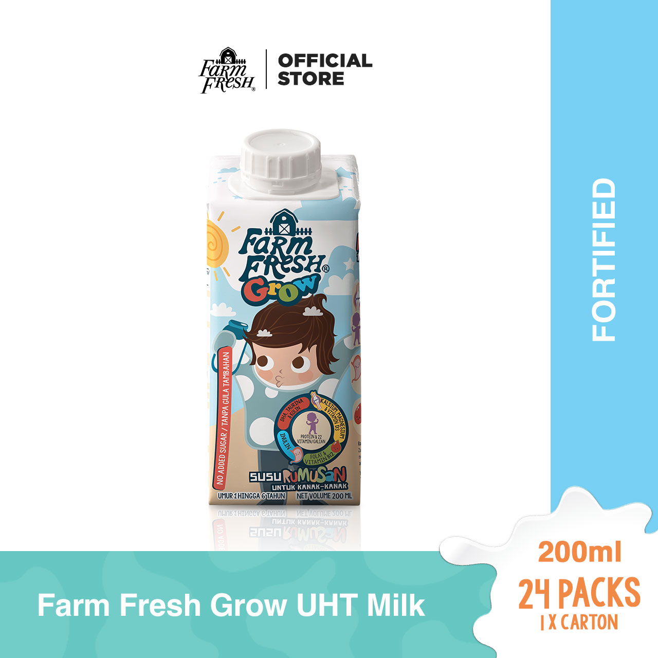 Farm Fresh Grow Formulated Milk 1-6 Years Old 200ml x 24 Packs