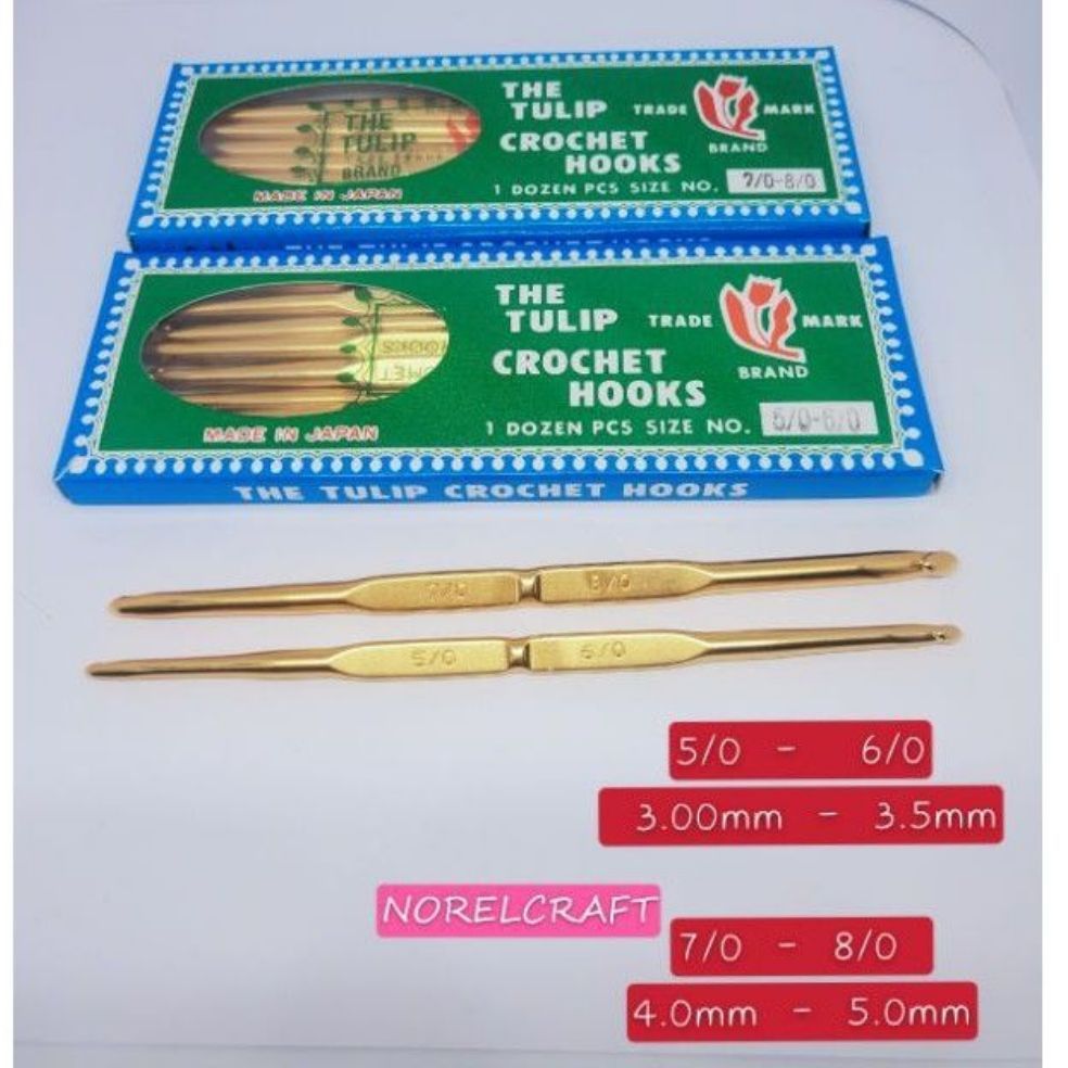 5/6 ~ 7/8 TULIP CROCHET HOOK DOUBLE HEAD GOLD
