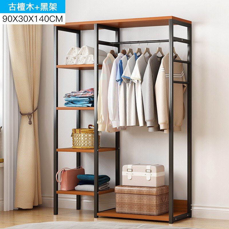 ROAM Nordic Cloth Wardrobe Cabinet Cloth Storage Cabinet Hanging Rack Modern Style Rak Baju Besi Murah White Brown Color