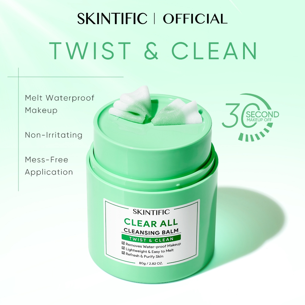 <NEW LAUNCH> SKINTIFIC Clear All Cleansing Balm Twist Clean Gentle&Moist Waterproof Makeup Remover Purifying Face 80g