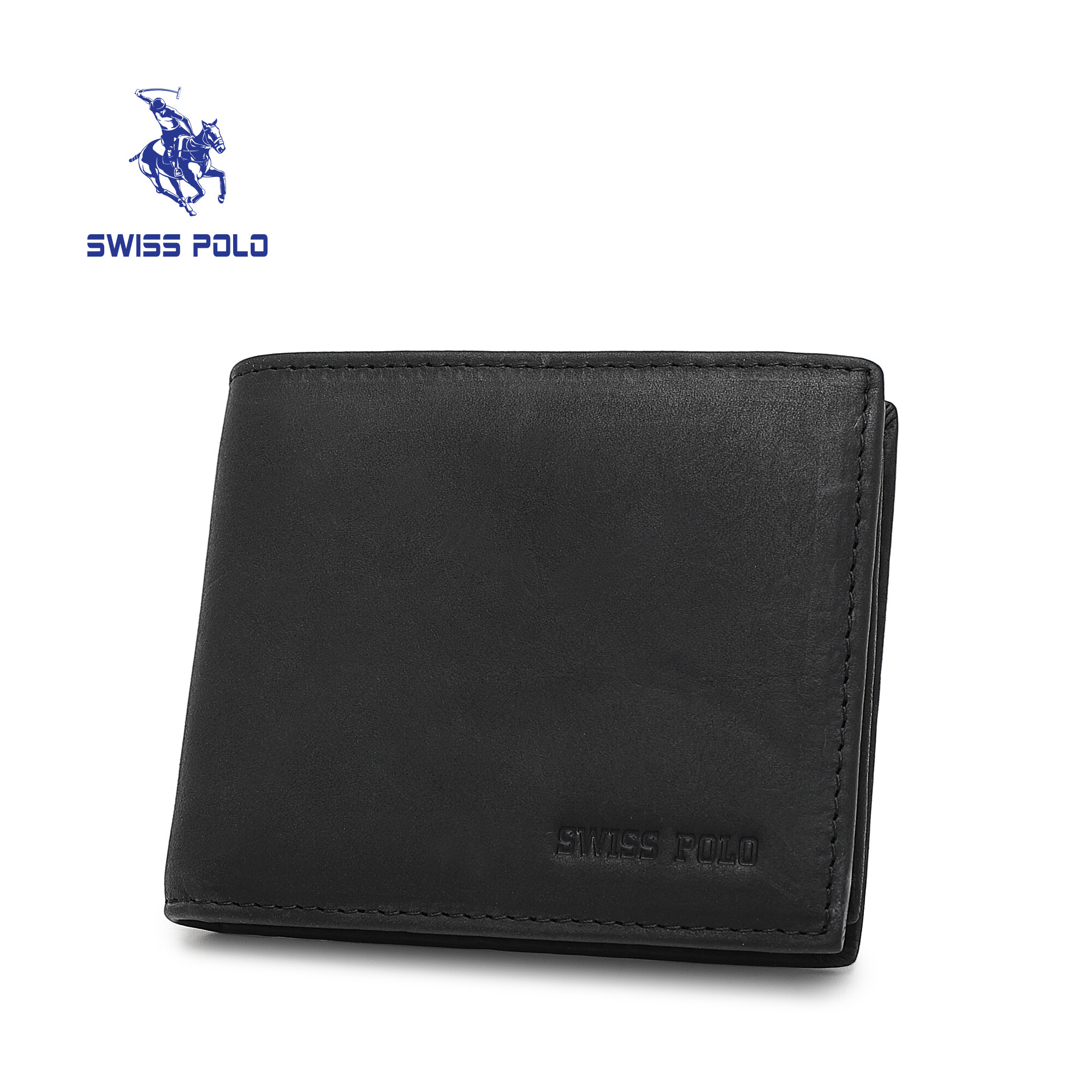 SWISS POLO Genuine Leather RFID Short Wallet SW 189-1 BLACK