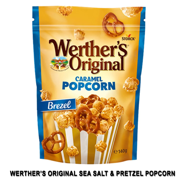 Storck Werthers Original Sea Salt & Pretzel Popcorn 140g | Best Before 12/2023
