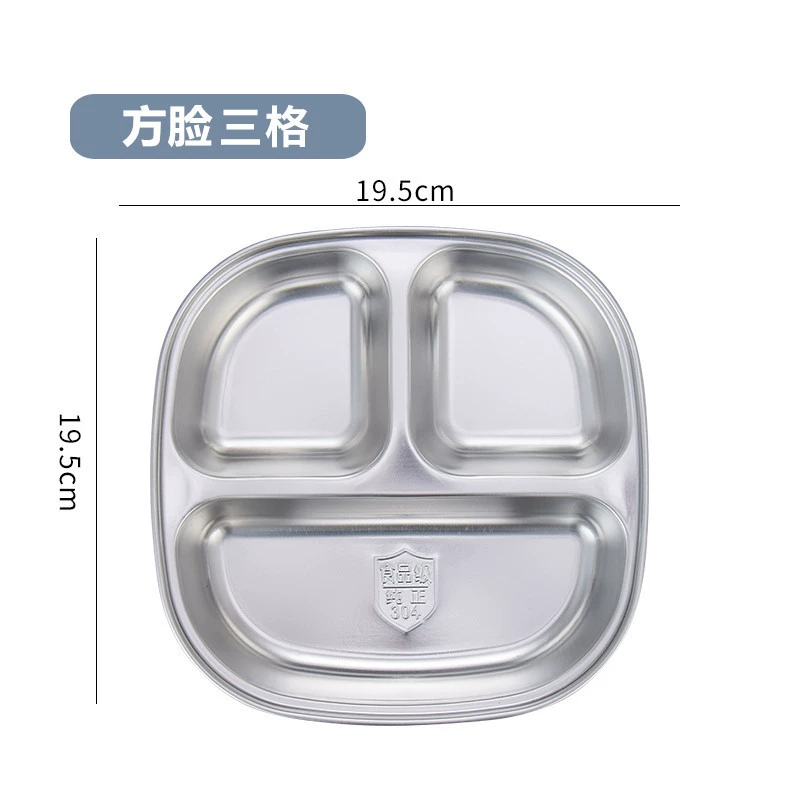 Baby Plates with Suction - 304 Stainless Steel Toddler Feeding Set with Detachable Silicone Cover Non-Slip Suction Bowl for High Chair 24x24cm Easy Clean