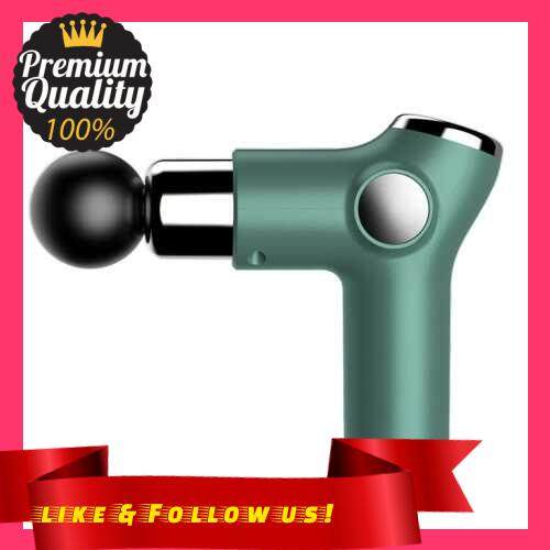 People\'s Choice Mini Massage Gun Portable Deep Muscle Massager for Pain Relief Electric Massager Gun with 4 Massage Heads for Gym Office Home (Green)