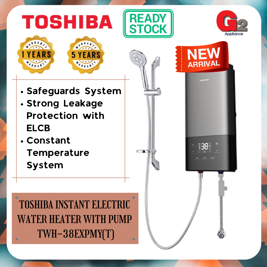 TOSHIBA INSTANT ELECTRIC WATER HEATER WITH DC PUMP [TWH-38EXPMY(T)] / [TWH-38EXPMY(G)+RAIN SHOWER]