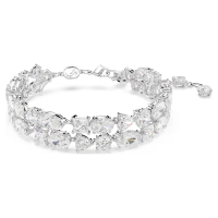 Swarovski 100% S925 Sterling Silver Mesmera Mixed-Cut Silver Diamond Bangle Fashionable Womens Bangle Valentines Day Gift (SZ-32907543087456)