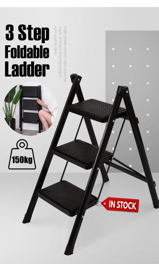High Quality 3 Step Lightweight Foldable Ladder Tangga