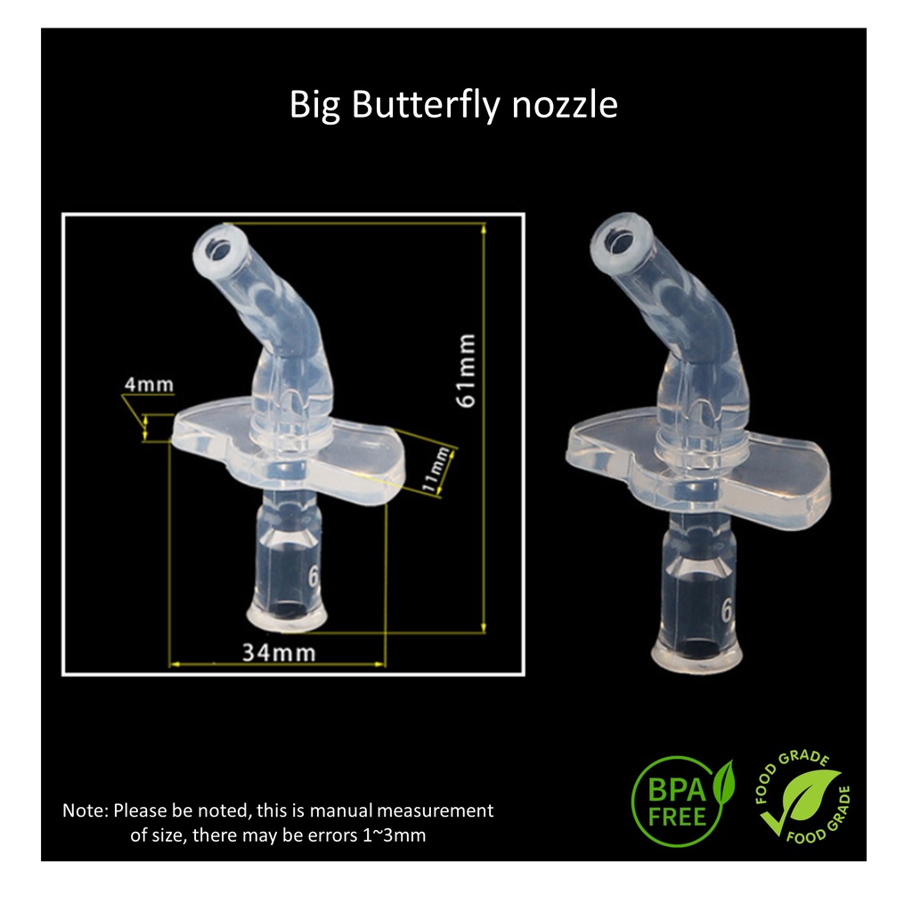 Straw Replacement Butterfly Nozzle Type Thermos Children Drinking Bottle Straw Accessory